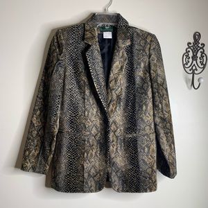 Harvé Benard Fleece Snake Print Blazer Sz 4/6